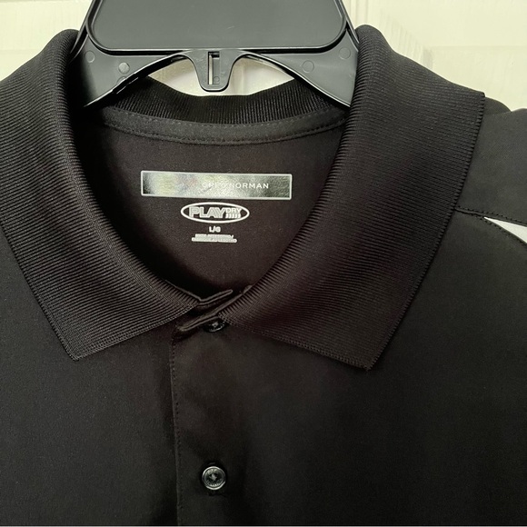 Greg Norman Play Dry Performance Golf Polo Shirt Black White Size Large - Picture 2 of 11